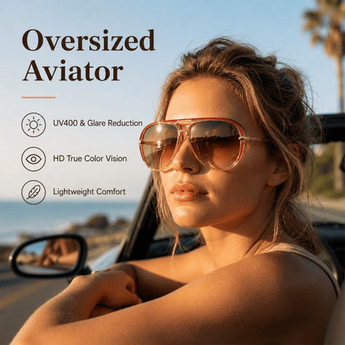 Retro Oversized Aviator Sunglasses
