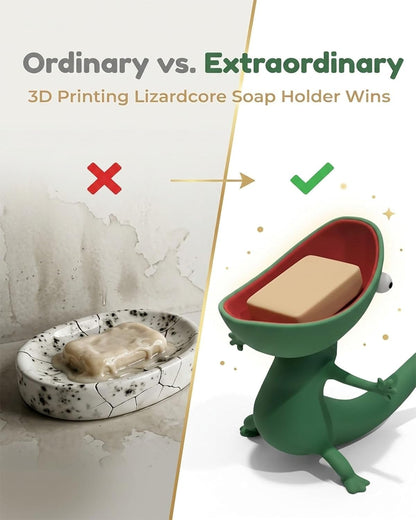 🦎 Funny Cartoon Lizard Soap Holder