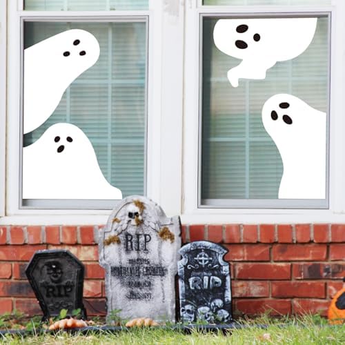 4-Pcs Halloween Boo Ghost Window Clings – Reusable & Removable Decorations
