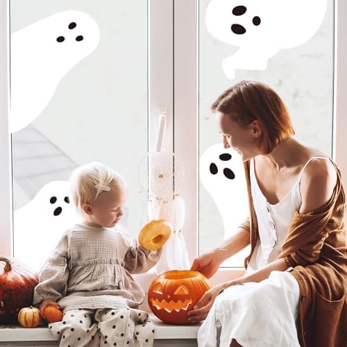 4-Pcs Halloween Boo Ghost Window Clings – Reusable & Removable Decorations