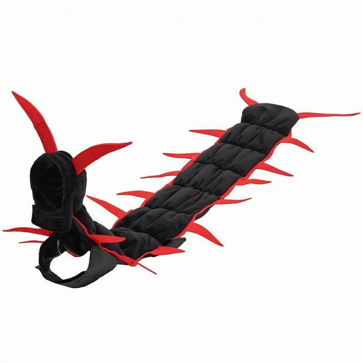🐱 Funny Centipede Cat Costume – Black-Red Padded Hooded Halloween Pet Outfit for Photos &amp; Dress-Up