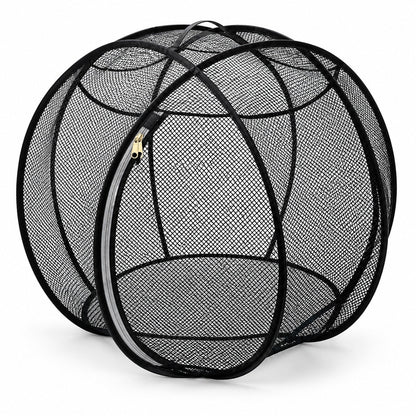 Foldable Pop Up Mesh Cat Playpen, 27.5in Portable Spherical Pet Enclosure, Safe Outdoor Play Tent for Cats Small Dogs Rabbits Guinea Pigs