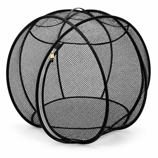 Foldable Pop Up Mesh Cat Playpen, 27.5in Portable Spherical Pet Enclosure, Safe Outdoor Play Tent for Cats Small Dogs Rabbits Guinea Pigs