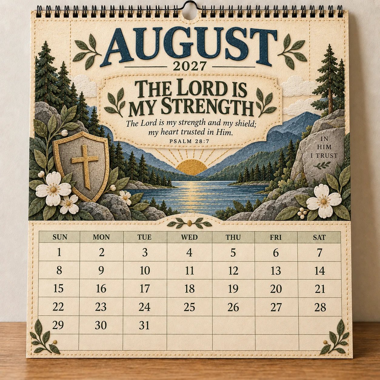 ✝️ 2027 Psalms Wall Calendar | Monthly Scripture & Christian Artwork