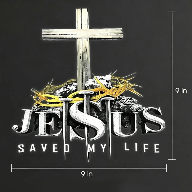 Christian Cross Car Decal – Waterproof Vinyl Faith Sticker