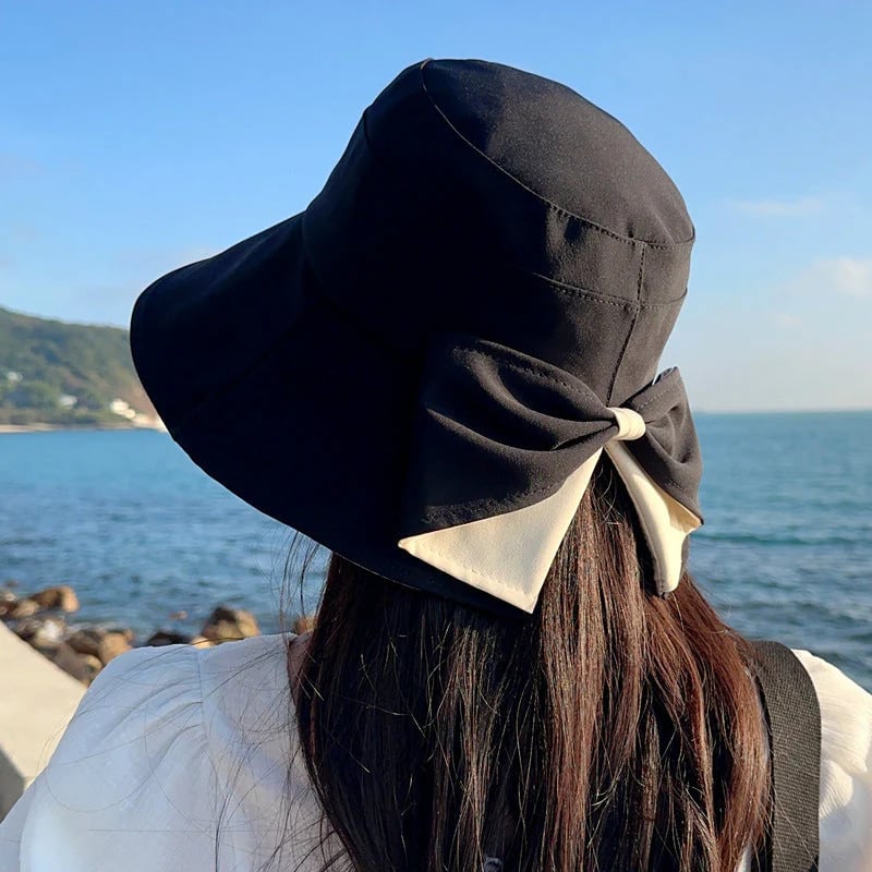 👒Women's Bowknot Wide Brim Sun Protective Hat