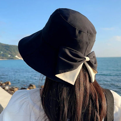 👒Women's Bowknot Wide Brim Sun Protective Hat