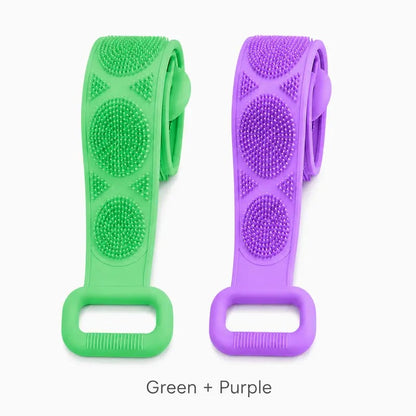 Long Silicone Shower Back Scrubber Exfoliating Bath Strap