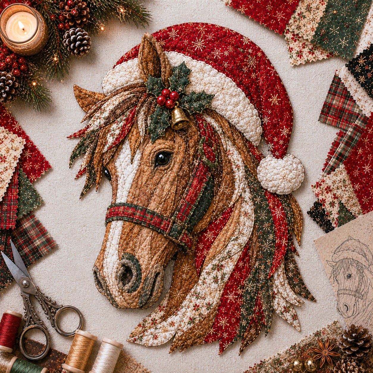 🎄🎅Christmas Patchwork Fabric DIY Decor Kit