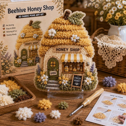 🔥🏡 Whimsical Village 3D Fabric Poke Art Kit, No-Sew Beginner DIY Craft, Screen-Free Relaxing Handmade Desktop Decoration & Family Bonding Activity Gift