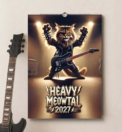 🐱Heavy Meowtal 2027 Calendar: Metal Cat Art