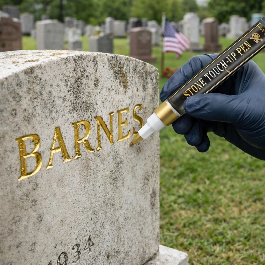 Golden Tombstone Marker Pen for Restoring Faded Grave Inscriptions(2PCS)