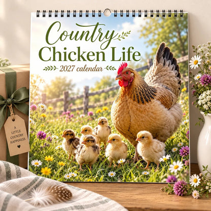 2027 Country Chicken Life Wall Calendar – 12 Months of Hens, Chicks & Countryside Charm