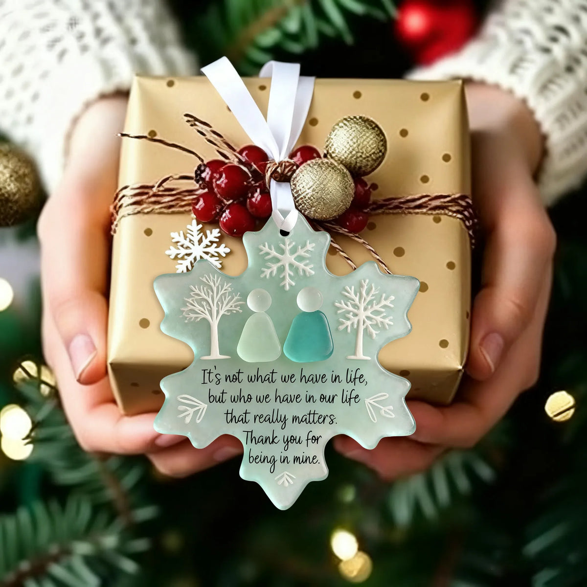 🌊Handmade Sea Glass Keepsake Ornament 🍁❄ A Meaningful Gift for Friendship, Family & Love