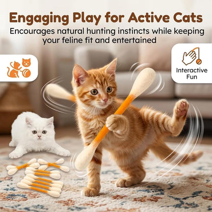 🐱6 Pcs Swabs Large Size Cat Toys with Catnip❤️For Happy, Healthy, and Active Indoor Cats