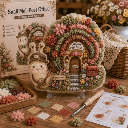 🔥🏡 Whimsical Village 3D Fabric Poke Art Kit, No-Sew Beginner DIY Craft, Screen-Free Relaxing Handmade Desktop Decoration & Family Bonding Activity Gift