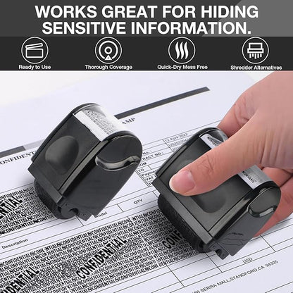 Privacy Protection Security Roller Stamp — Address & Billing Info Blocker, Home & Office Mailing Essentials 100m Long-Lasting Roll