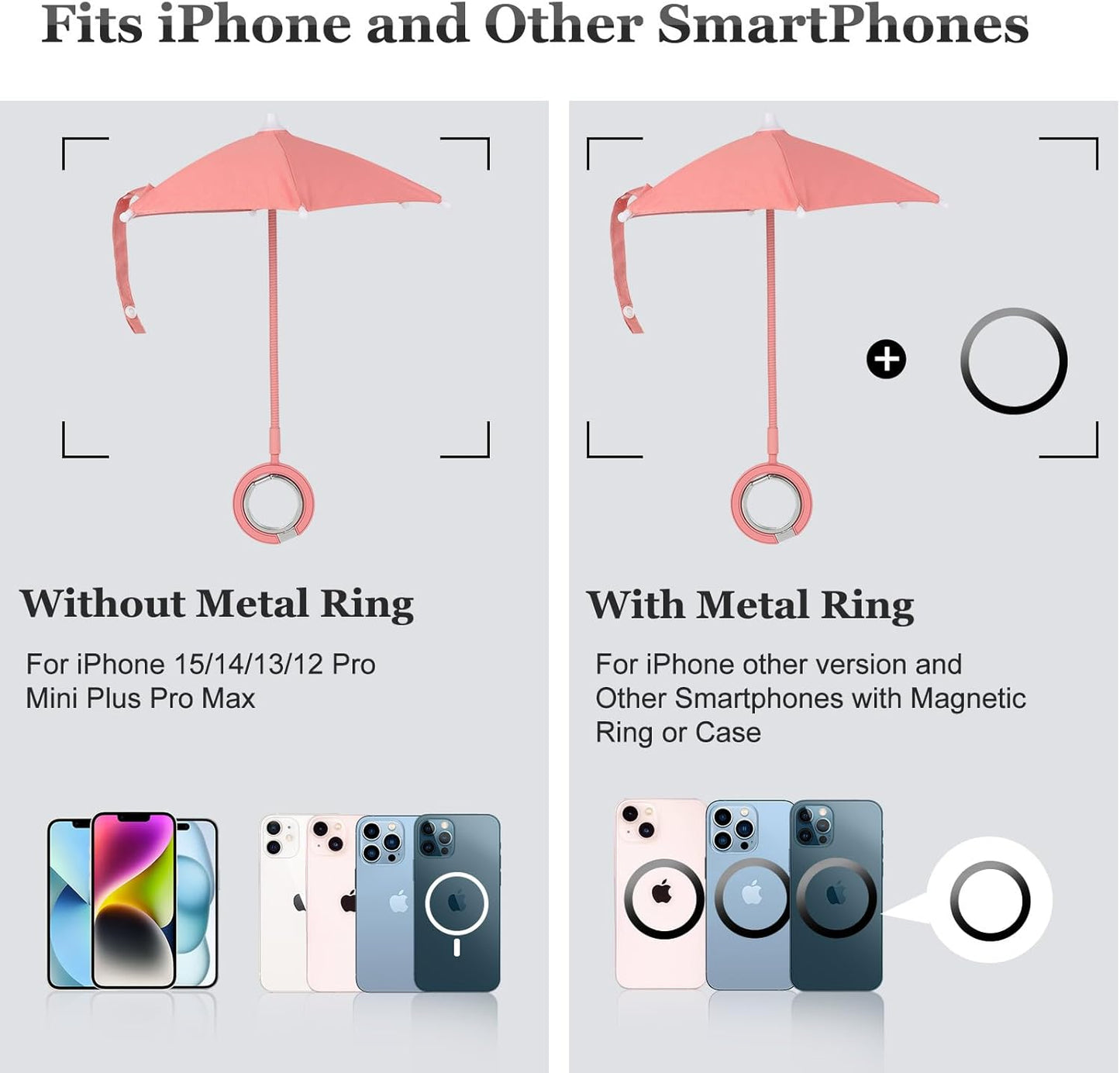 Magnetic Umbrella Phone Stand – Sun Shade & Ring Holder