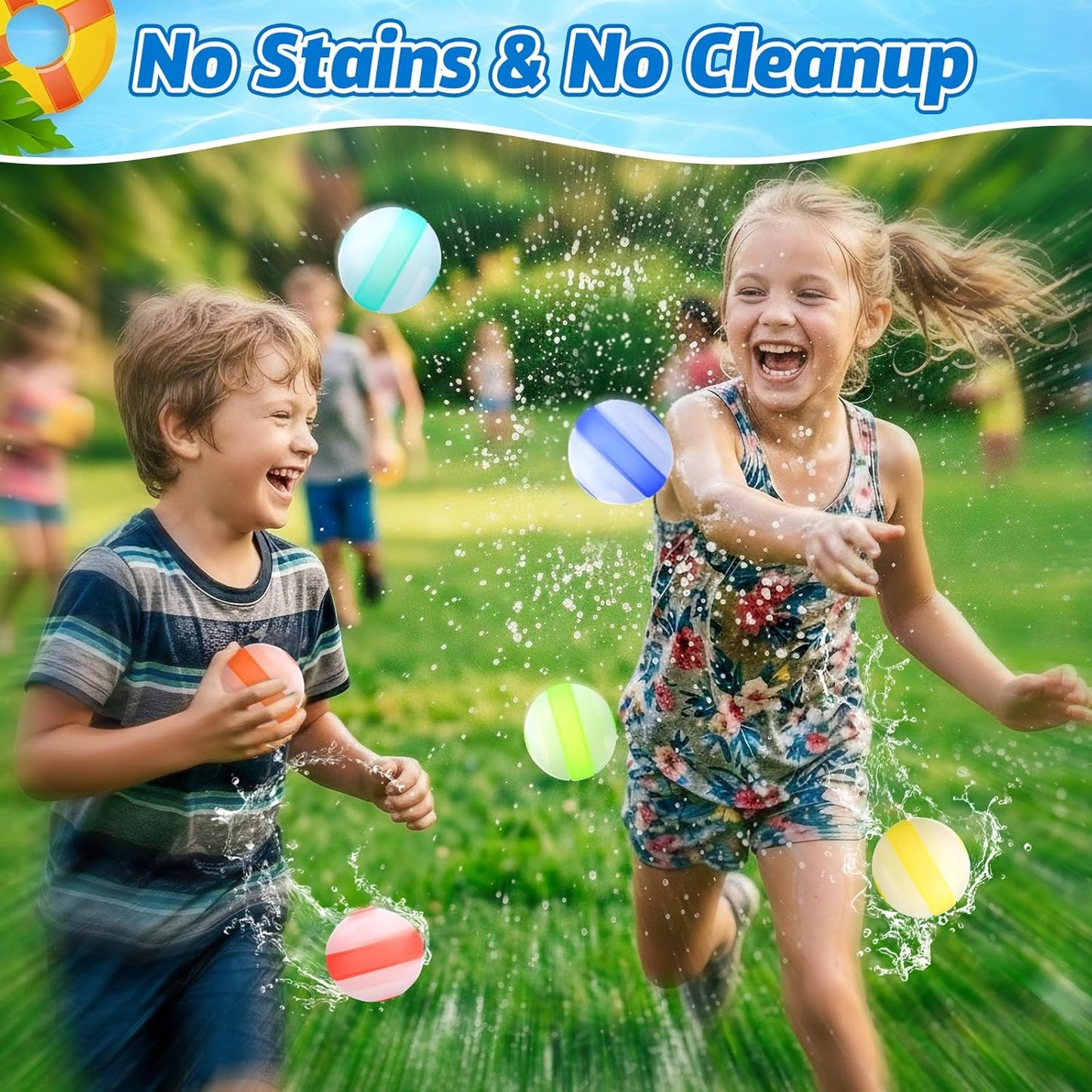 TyiiPlus Reusable Water Balloons, Non-magnetic, Quick Fill, Self-seal, Soft Silicone