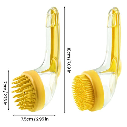 Silicone Pet Bath Brush with Shampoo Dispenser Set