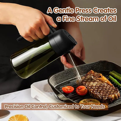 2-in-1 Glass Oil Sprayer & Dispenser – Leak-Proof Kitchen Bottle