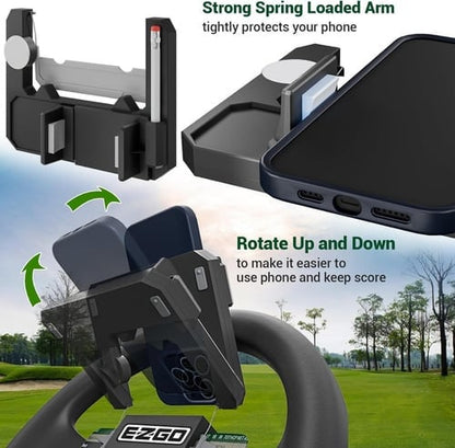 ⛳ Clip-On Phone Holder for Golf Cart Steering Wheel – Quick Install & Firm Grip