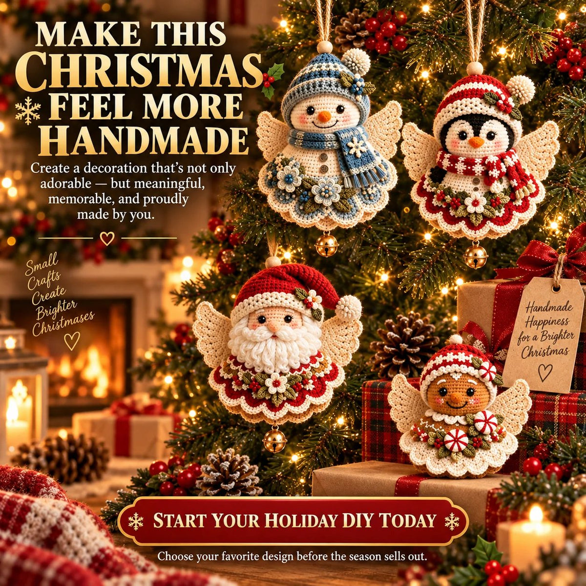 🎄 DIY Crochet Christmas Angel Ornament Kit – Make, Hang & Treasure✨