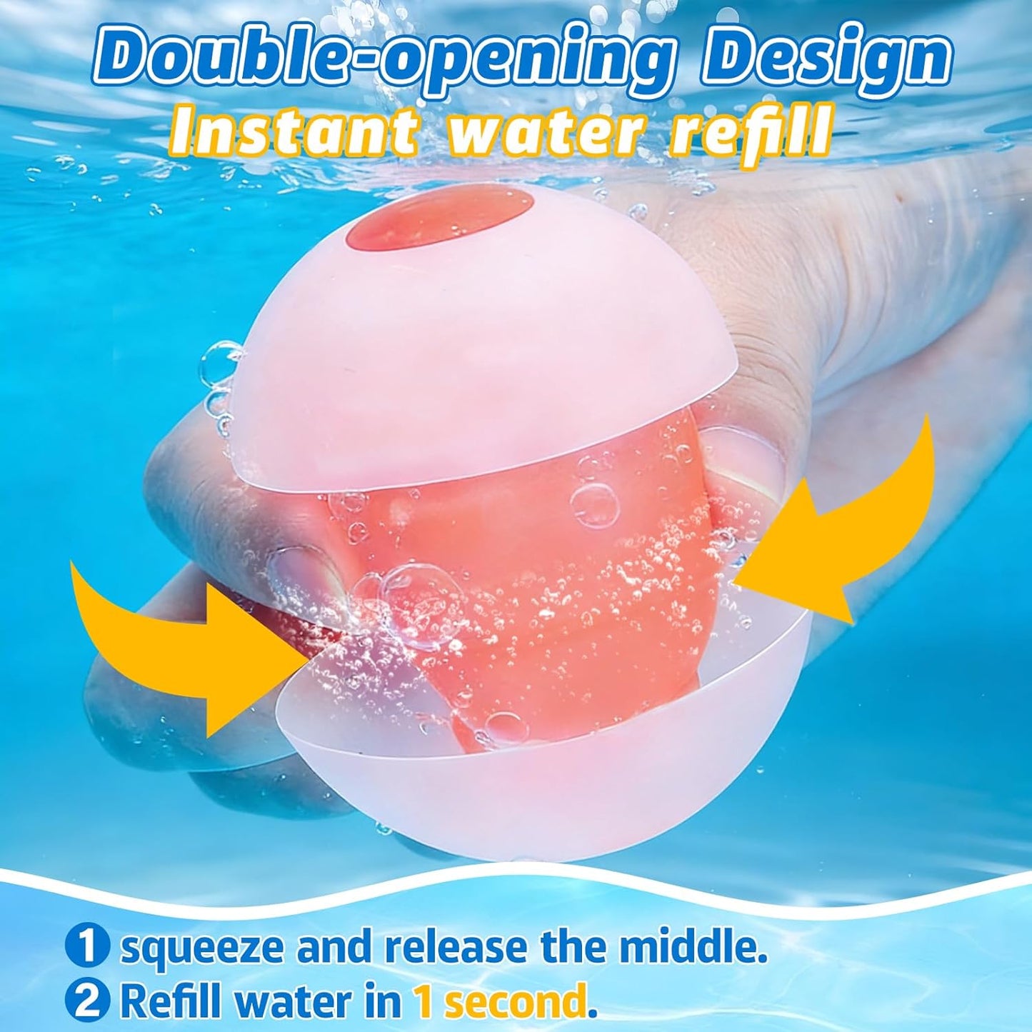 TyiiPlus Reusable Water Balloons, Non-magnetic, Quick Fill, Self-seal, Soft Silicone