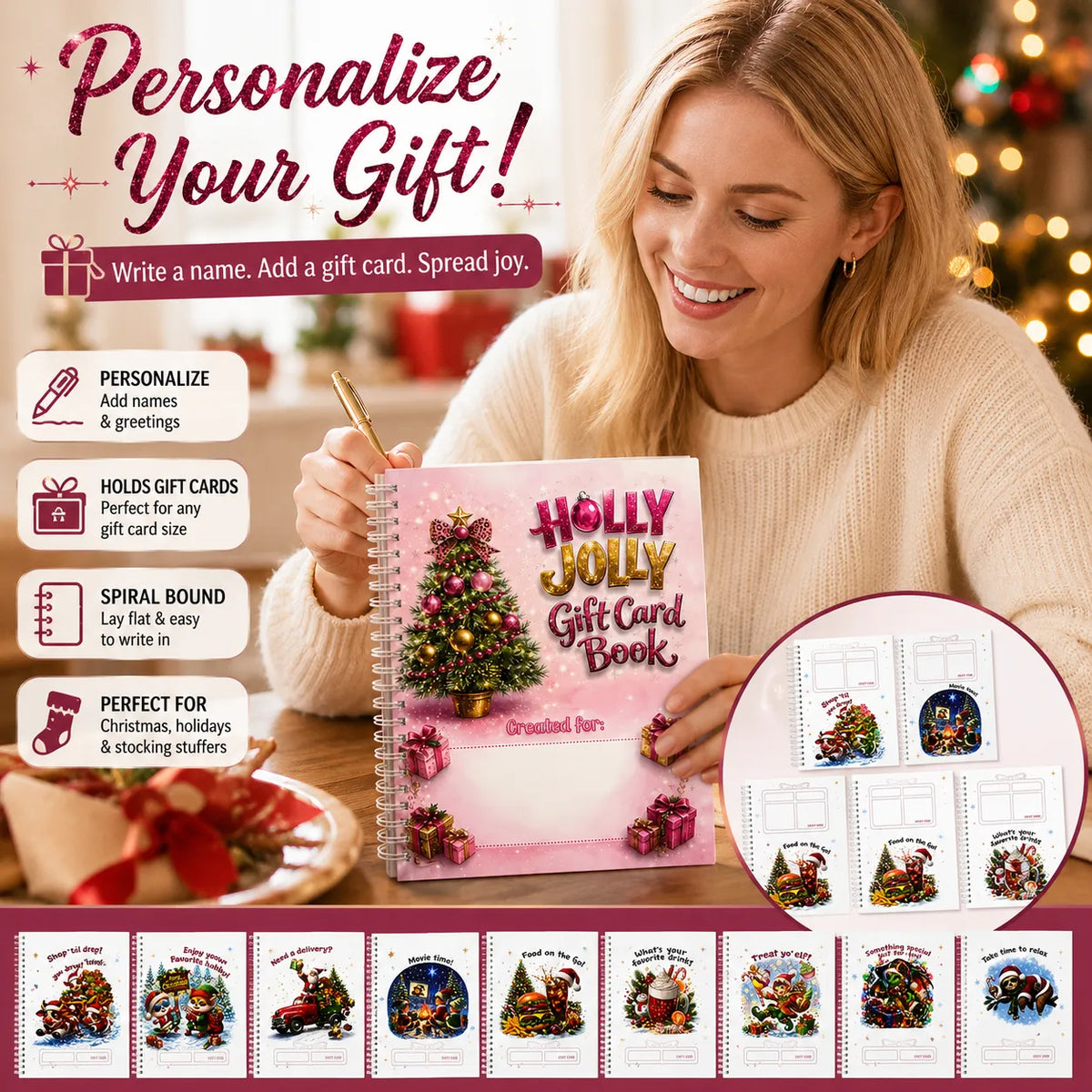 🔥🎁Ready for Christmas!🎅Christmas Gift Card Booklet -👍DIY Spiral-Bound Christmas Gift Card Holder Book