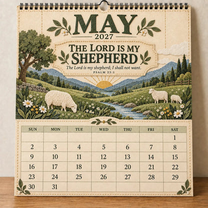 ✝️ 2027 Psalms Wall Calendar | Monthly Scripture & Christian Artwork