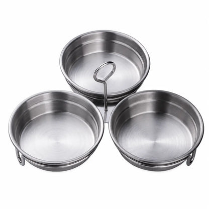 3-Cup Stainless Steel Egg Poacher with Handle, Steamed Egg Mold