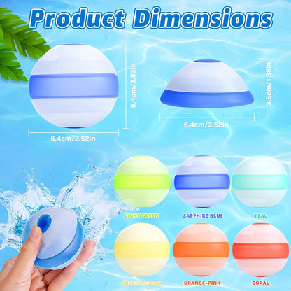 TyiiPlus Reusable Water Balloons, Non-magnetic, Quick Fill, Self-seal, Soft Silicone
