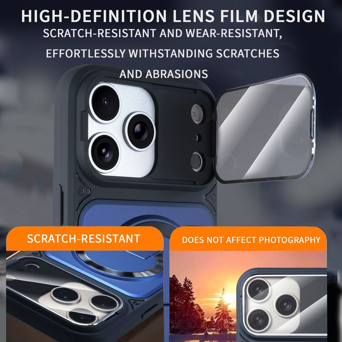 Multifunctional Lens Protection Case with Invisible Stand & Camera Protection