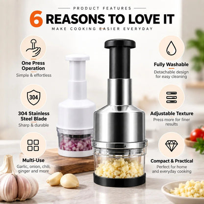 🥣Tyiiplus™ Chop Garlic Faster – Press-Down Manual Food Chopper