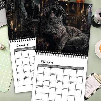 🐈‍⬛2027 Gothic Cat Wall Calendar – Dark & Mystical Cat Art Calendar for Home Decor & Cat Lovers