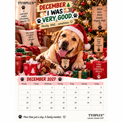 TYIIPLUS™ Labrador Calendar 2027 – Funny 12-Month Wall Calendar for Labrador Lovers & Dog Owners