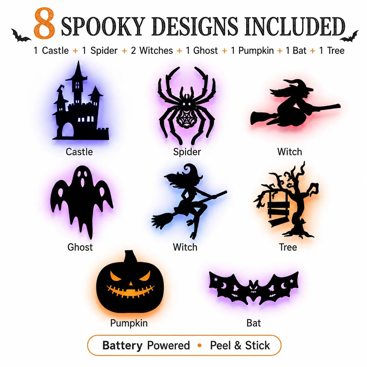 🎃Halloween HOT SALE 49% OFF 👻 Halloween LED Silhouette Wall Light Stickers