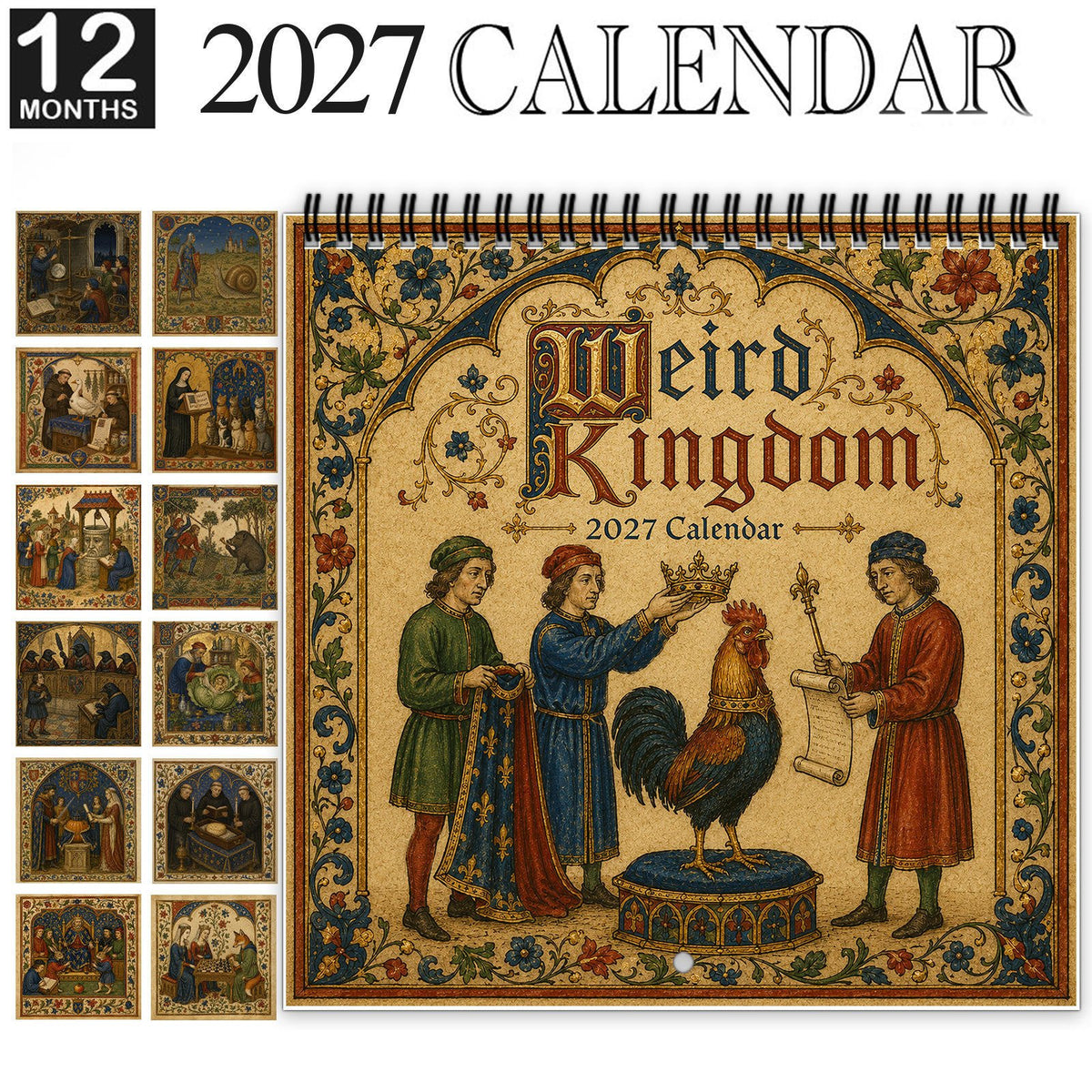 👑Weird Kingdom 2027 Wall Calendar – 12 Months of Curious Portraits & Whimsical Moments