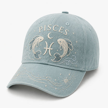 ♈♉12 Zodiac Signs Embroidered Cap Collection – Celestial Hats Made for Every Personality 🧢100% Cotton