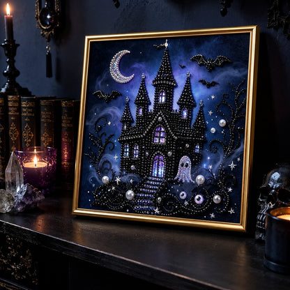 🖤 Premium 3D Pearl Dark Gothic Diamond Painting Art Kit | Luxury Flocked Canvas with Scratch-Resistant Non-Fading Pearl Beads DIY Dark Academia Decor 💀🕯️✨
