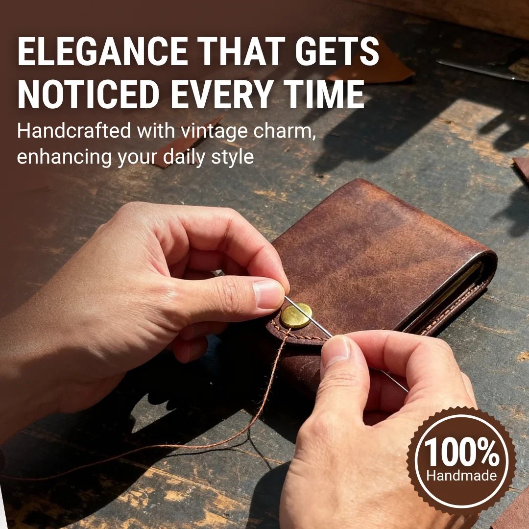 Tyiiplus™ Vintage Leather Wallet with Pen Slot