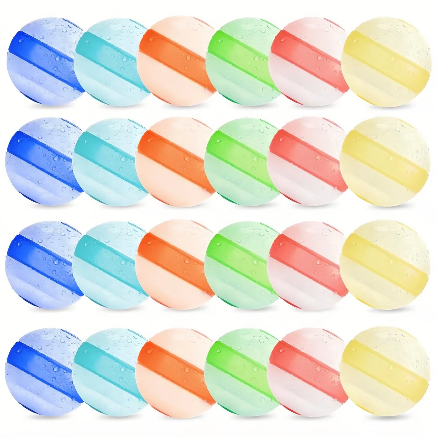 TyiiPlus Reusable Water Balloons, Non-magnetic, Quick Fill, Self-seal, Soft Silicone