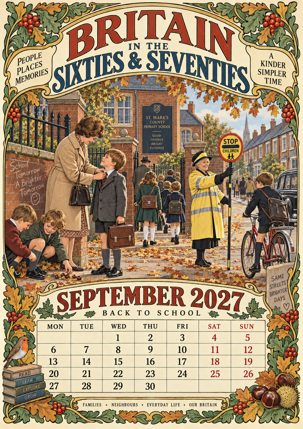 Britain in the Sixties & Seventies – 2027 Wall Calendar——A Year of Familiar Places, Family Moments & Favourite Memories