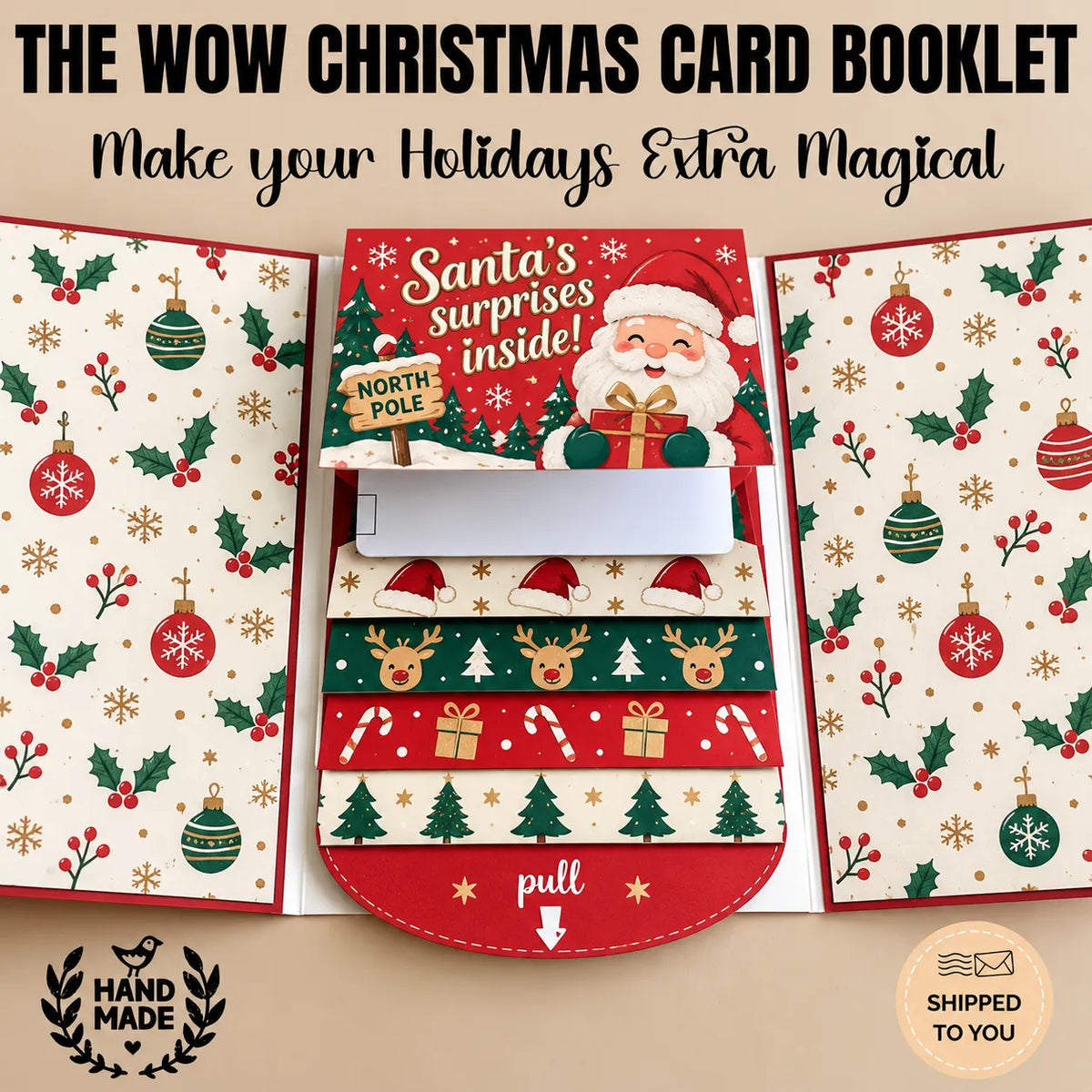 🎅🎁 New 2026 Waterfall Christmas Gift Card Booklet