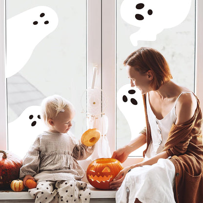 4-Pcs Halloween Boo Ghost Window Clings – Reusable & Removable Decorations