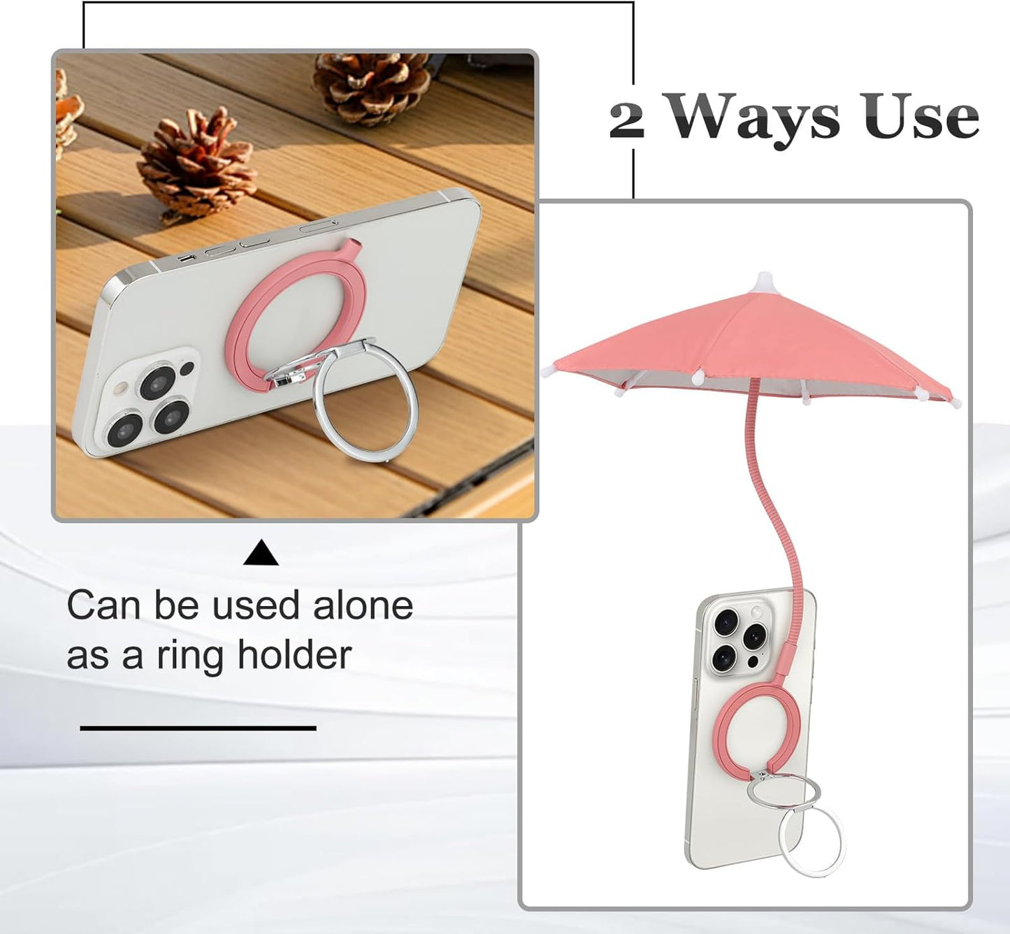 Magnetic Umbrella Phone Stand – Sun Shade & Ring Holder