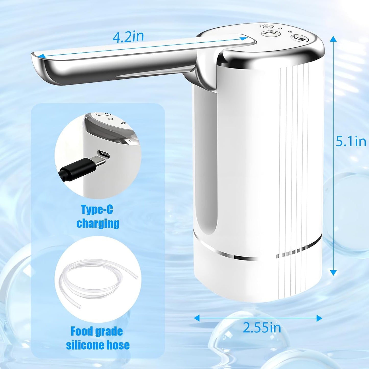 Tyiiplus™ Cordless USB-C Water Bottle Pump