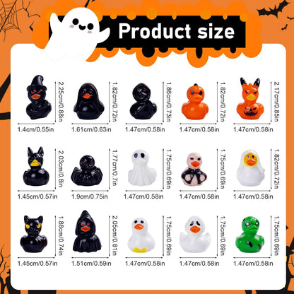 🎃 50PCS Mini Halloween Ducks – 15 Spooky-Cute Styles