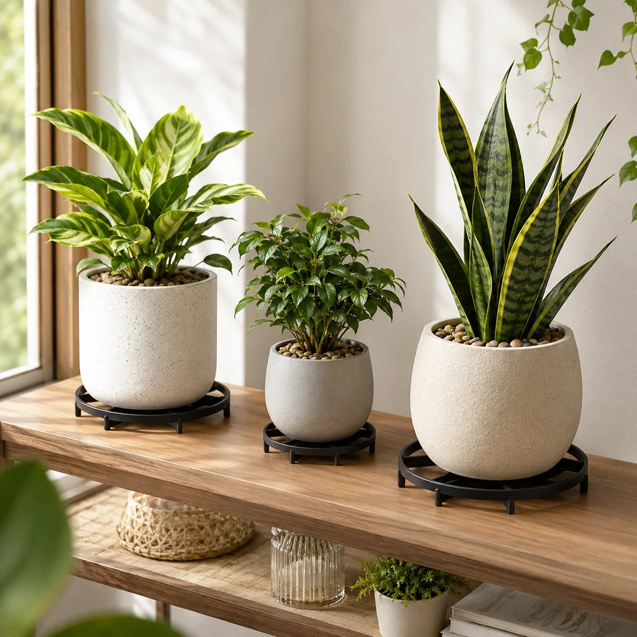 🪴3PCS Root-Saving Raised Pot Stand – Better Airflow, Faster Drainage & Cleaner Floors