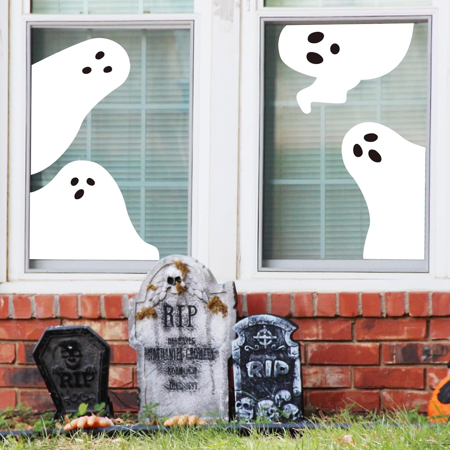 4-Pcs Halloween Boo Ghost Window Clings – Reusable & Removable Decorations
